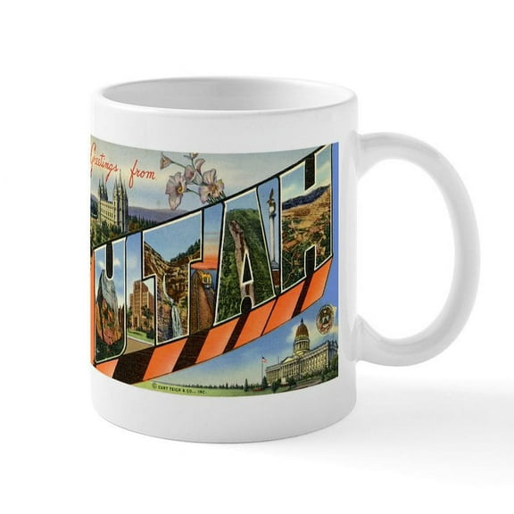 CafePress - Utah UT Mug - 11 oz Ceramic Mug - Novelty Coffee Tea Cup