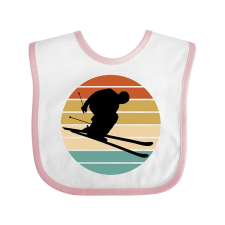 

Inktastic Skiing Retro Sunset Downhill Gift Baby Boy or Baby Girl Bib