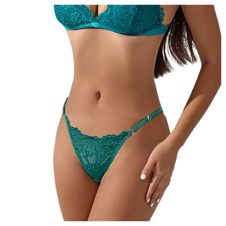 SXcggal Sexy Low Rise Lace See Through Adjustable Thong Panties For Women Breathable Briefs Women s Underwear