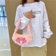 thumbnail image 2 of Nuevo bolso de mano cruzado de peluche Sanrio HelloKitty Mymelody Cinnamoroll Kuromi, bolso de hombro portátil de almacenamiento con dibujos animados para niña, 2 of 4