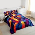 thumbnail image 3 of Castle Fairy Teens Colorful Gradient Stripes Twin Comforter Sets,Vintage Lines Bedding Set, 3 of 8