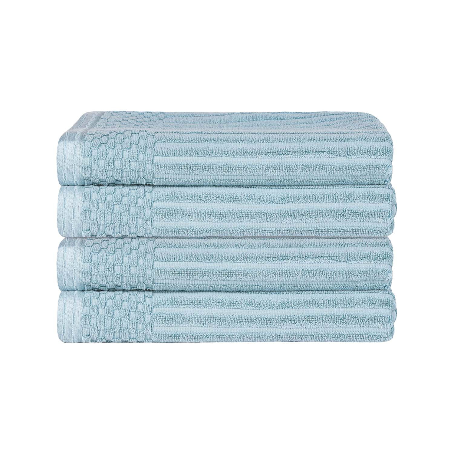 Superior Ribbed Cotton UltraAbsorbent 4Piece Slate Blue Bath Towel