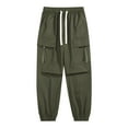 thumbnail image 3 of YUELONGHU Adult Men Casual Pants Mens Casual Pants Stretch Waist Mens Cargo Pants Ide Pockets Hop Joggers Japanese Streetwear Trousers Overalls Trend Pants, 3 of 9