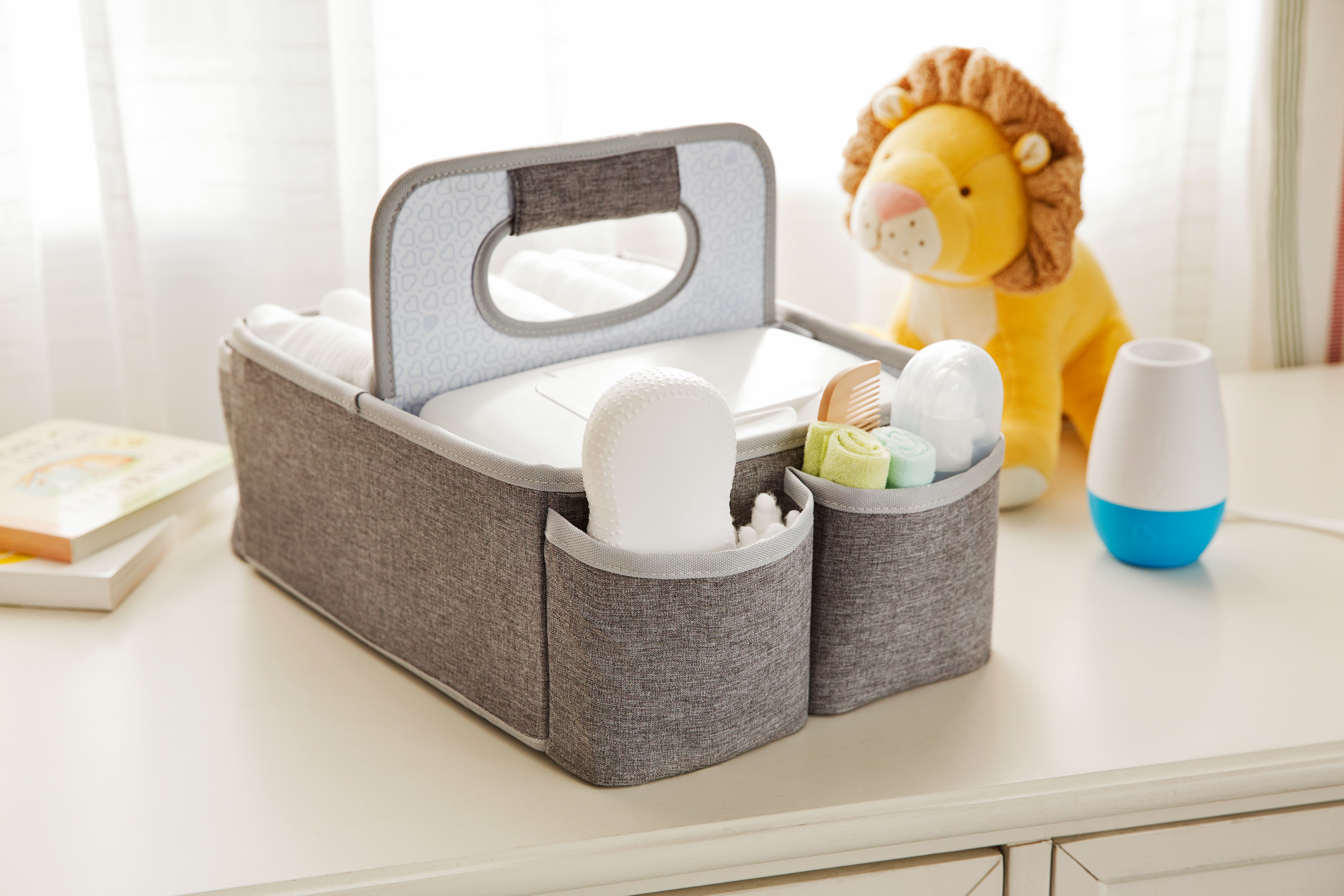 Munchkin Portable Infant Diaper Caddy Organizer - Gray photo 5
