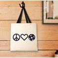 thumbnail image 3 of Pickleball Gift For Men Peace Love Pickleball Black Handle Canvas Tote Bag, 3 of 3