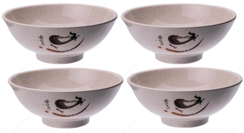 M V Trading EP707 Pho Soup Melamine Bowls With Eggplant Design Series 
