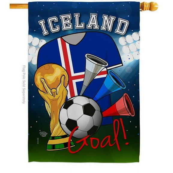 Ornament Collection H192098-BO World Cup Iceland Soccer Sports 28 x 40 in. Double-Sided Decorative Vertical House Flags for Decoration Banner Garden Yard Gift