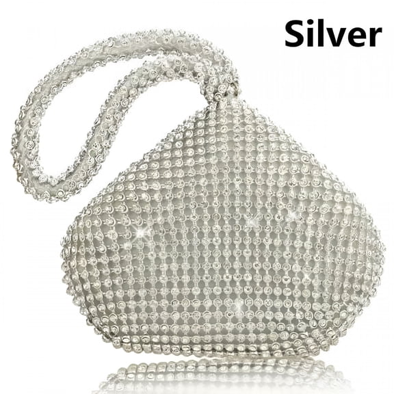GASTROPOD 2026 New Women'S Evening Bag Sparkly Rhinestone Purse Chain Clutch Purse Bag Party Prom Wedding Purse Silver Clutch Purse(Small,Silver)