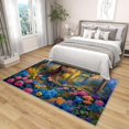 thumbnail image 4 of 4x6 Rug, Wildflower Rug Washable Non Slip Soft for Living Room Bedroom, Multicolor Floral Area Rug, Girls Forest Flower Carpet, Wildflower Home Decor & Gifts, 4 of 7