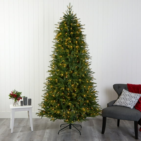 Nearly Natural 7ft. Vancouver Fir Look Artificial Christmas Tree with 500 Clear LED Lights and 2542 Bendable Branches