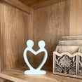 thumbnail image 3 of Handcrafted Soapstone Lovers Heart Sculpture in White Smolart, 3 of 4