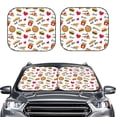thumbnail image 2 of Kll Fast Food Windshield Sun Shade 2-Piece Foldable Car Front Window Sunshade For Most Sedans Suv Truck - Auto Sun Blocker Visor Protector Blocks Max Uv Rays - Large, 2 of 7