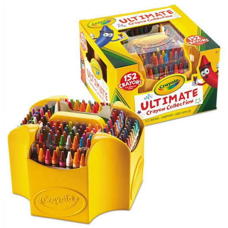 Vtg 72 Crayola Crayon Holder Storage Carrying Case Plastic Yellow