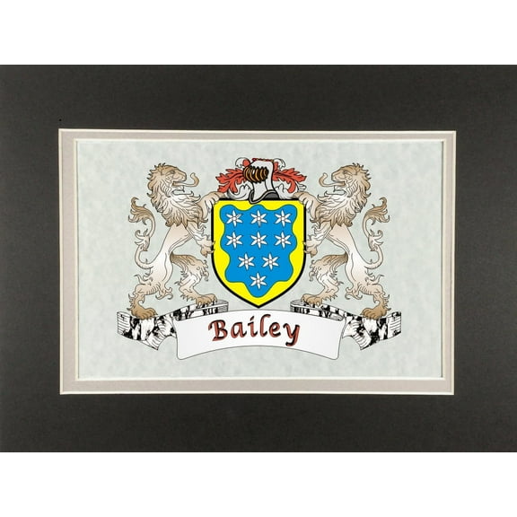 Bailey Irish Coat of Arms Print - Frameable 9" x 12"