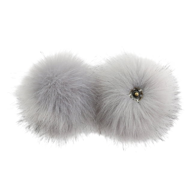 Bola de pompón grande Sonducket para Accesorios de sombreros Bufandas guantes Bolsas Gris claro