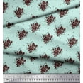 thumbnail image 3 of Soimoi Green Viscose Chiffon Fabric Geometric & Rose Floral Printed Fabric 1 Yard 42 Inch Wide, 3 of 3