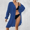 thumbnail image 6 of CFLVAEK Swimsuit Cover Up for Women Beach Vacation Button Down Shirts Kimono Cardigan Casual Long Sleeve Cover Ups Swimwear Free Size, 6 of 7