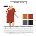 thumbnail image 3 of FashionMille Women's Plus V neck Drop Shoulder Comfy Midi Dress, 3 of 4