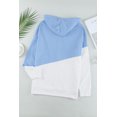thumbnail image 4 of POGLIP Women's Sky Blue Color Block Drop Shoulder Hoodie, 4 of 6