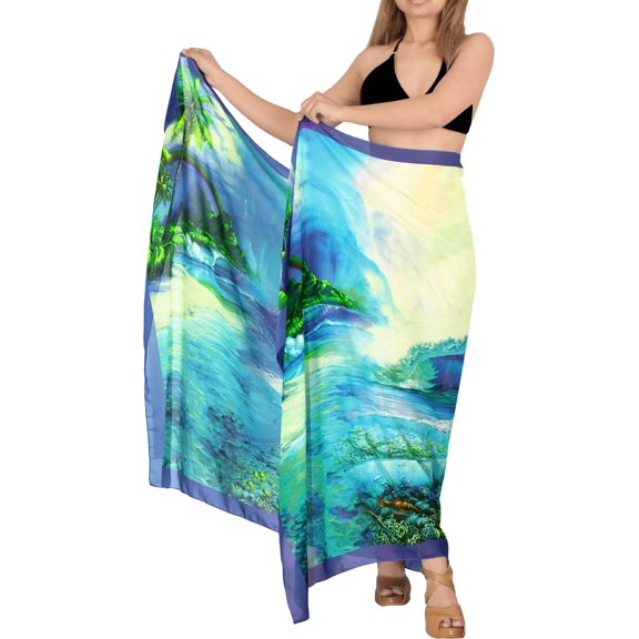 HAPPY BAY Women's Sarong Bikini Wraps Cover up Skirt Wrap Bathing suit Swimwear Swimsuit Beach Coverup for Women One Size Tidal Wave, Beach