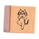 thumbnail image 2 of Sello de madera con forma de gato, tamaño pequeño, de 0,2 pulgadas, para manualidades y envíos por correo. Yoga, 2 of 9