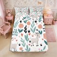 thumbnail image 4 of Manfei Kawaii Goat Bed Sheets 4-Piece,Floral Animal Full Size Sheets,1 Flat Sheet,1 Fitted Sheet and 2 Pillowcases, 4 of 6