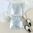 thumbnail image 7 of Toddler Girls 2 Piece Outfits 5t Summer Clothes PU Leather Crew Neck Crop Tank Tops Aline Skirt Set Party Dressy White, 5 Y, 7 of 7