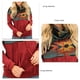 thumbnail image 5 of Sudadera holgada estampada para mujer con bolsillos, talla S, suéter de patchwork de manga larga rojo, 5 of 6