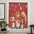 thumbnail image 4 of Squirrel Christmas, Semi Sheer Curtains Drapes for Living Room, Bedroom, French Doors Window 45 Inches Long, Red Xmas Balls Retro Snowflake Rod Pocket Chiffon Curtain Drapery Voile Draperies Panel, 4 of 6