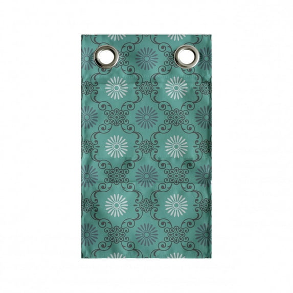 Vintage Hanging Pocket Organizer, Nostalgic Motif with Simple Floral Damask Curlicue, Printed Polyester Storage Bag with Pockets, 9" x 16", Seafoam Grey