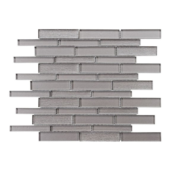 Modket TDH504MG Taupe Gray Cold Spray Crystal Glass Textured Blended Mosaic Tile Wall Backsplash