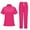 Hot Pink #103, variant on Women Scrubs Sets Comfortable Short Sleeve Scrub Top & Drawstring Jogger Pant Stretch Nursing Scrubs Set Quick Dry Working Uniforms with Pockets Green S