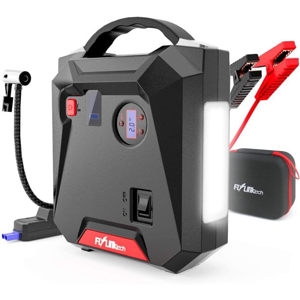 Up to 8.0L Gas, 6.0L Diesel Engine Type-C Port USB Quick Charge 3.0 New Design Strong Power 12 V Battery Booster VTIN 1200A Car Jump Starter Portable Power Pack with Intelligent Cables 