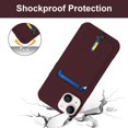 thumbnail image 5 of for iPhone 15 Case with Card Holder Cover Microfiber Inner Lining [Holds 2 Cards] Slim Soft TPU Shockproof Protective Wallet Phone Case for iPhone 15 (Brown), 5 of 10