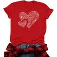 thumbnail image 2 of Womens Valentines Day Shirt Happy Valentine's Day T Shirt Crew Neck Short Sleeve Blouse Cute Going Out Tops Spring Womens Clothes 2026, 2 of 8