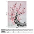 thumbnail image 4 of Nawypu  Floral Throw Blanket, Japanese Cherry Blossom Sakura Tree Branch Soft Pastel Watercolor Print, Flannel Accent Piece Soft Couch Cover for Adults, Pink Coral, 4 of 6