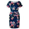 thumbnail image 4 of Robes d'Été pour Femmes Décontractées Col Rond Bretelles Manches Courtes Imprimé Floral Robe Ample avec Poches Robe d'Été Décontractée en Liquidation, 4 of 6