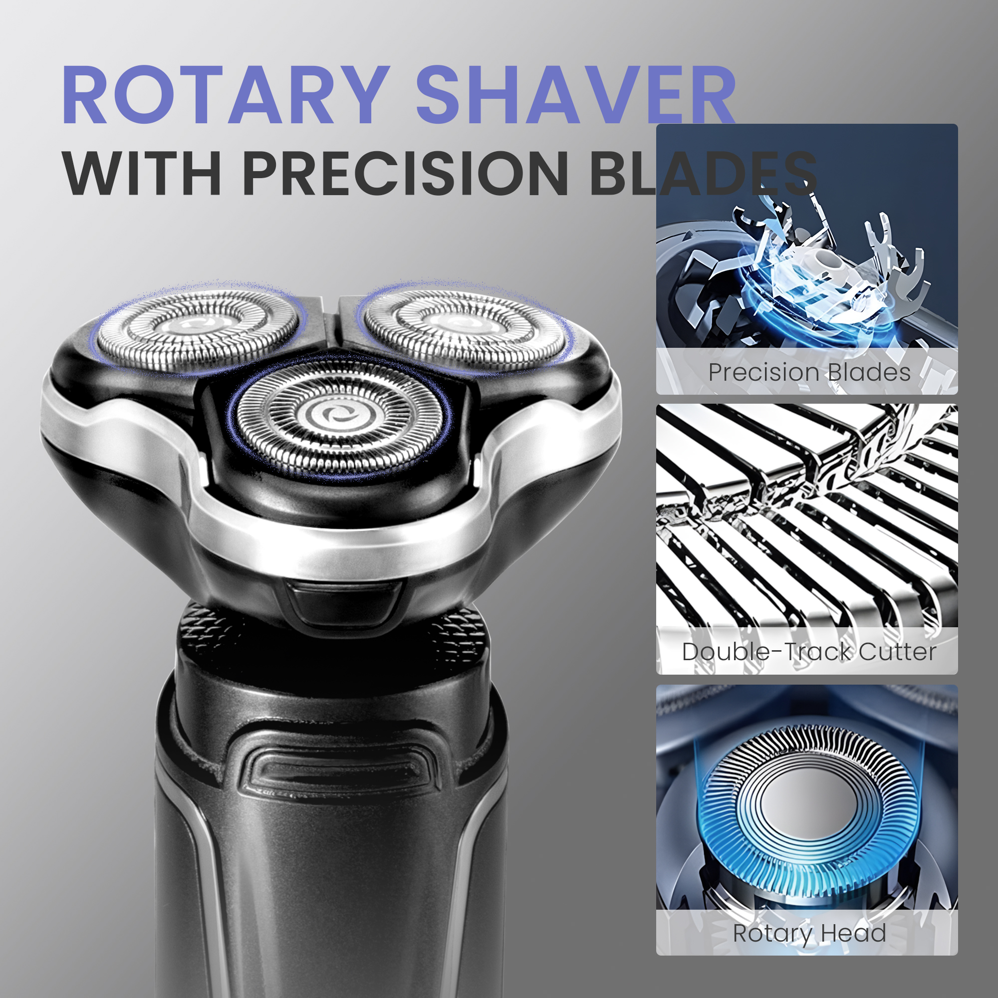 RUTAWZ 3-in-1 Electric Shaver with Beard & Nose Trimmer photo 4