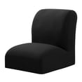 thumbnail image 1 of Fundas elásticas para sillas de comedor, fundas clásicas lisas para sillas, protectores de sillas Negro, 1 of 9