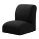 thumbnail image 1 of Fundas elásticas para sillas de comedor, fundas clásicas lisas para sillas, protectores de sillas Negro, 1 of 9