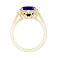 thumbnail image 2 of Rosec Jewels Vintage Inspired Lab Grown Blue Sapphire Ring with Diamond (10X12 mm), 14K Yellow Gold, US 11.00, 2 of 8