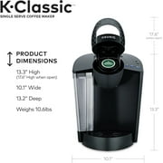 Keurig K-Classic Single Serve K-Cup Coffee Maker with 3 Brew Sizes & 48oz Removable Reservoir (Black)