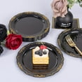 thumbnail image 2 of 60PCS Black and Gold Plastic Plates, Heavy Duty Black and Gold Disposable Plates Premium 7.5 inch Black Dessert Cake Salad Appetizer Plates Hard Plastic Plates Disposable for Party, 2 of 17