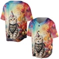 thumbnail image 3 of Hello 2025 Scottish Fold Celebrates Happy New Year Firework Balloon All Over Print 3D Baseball Shirt Cat Lover Kitten Owner Gifts Softball Sport - 02024, 3 of 6