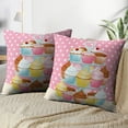 thumbnail image 4 of LALILO Throw Pillow Covers Stand With Polka Dot Stand Cake Cupcake And Cushion Cover 18" x 18", 2 Pack, 4 of 6