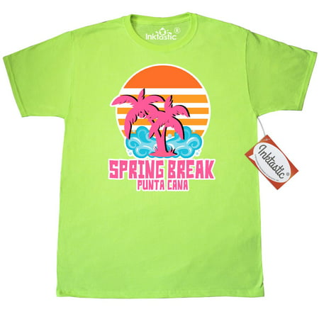 Inktastic Spring Break In Punta Cana With Palm Trees T-Shirt Ocean Beach Vacation Sand Spot Fun Party Tree Sunshine Sun Dominican Republic Mens Adult Clothing Apparel Tees
