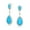 Blue, variant on Womens Blue Pear CZ Halo Turquoise Dangle Chandelier Earrings