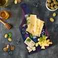 thumbnail image 5 of 21st Birthday Cutting Board, Happy Birthday Words with Stars on Abstract Tones of Pink Inspired Image, Tempered Glass Cutting and Serving Board, Wine Bottle Shape, Eggplant Purple, by Ambesonne, 5 of 5