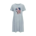 thumbnail image 2 of Elvqul Nightgowns for Women Loungewear for Women Pull on Short Short Sleeve Blue Nightgowns, 2 of 7
