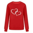 thumbnail image 4 of UAMVSH Womens Valentine's Day Sweatshirts Cute Heart Graphic Crew Neck Pullover Classic Casual Long Sleeve Tops Ladies Trendy Clothes(Medium,Red 4), 4 of 4